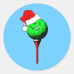 Weihnachtsgolf Runder Aufkleber