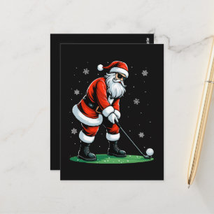 Weihnachtsgolf Santa Golfer Xmas Lustig Postkarte