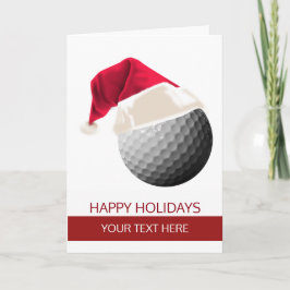 Weihnachtsgolfball Weihnachtsmannmütze Grußkarten Feiertagskarte
