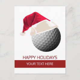 Weihnachtsgolfball Weihnachtsmannmütze PostCards Feiertagspostkarte