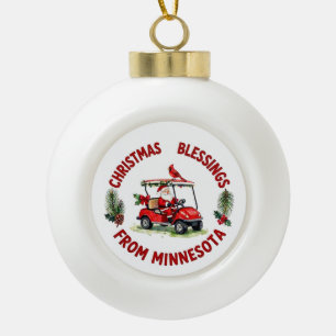 Weihnachtsgolfen in Minnesota Feiertag  Keramik Kugel-Ornament