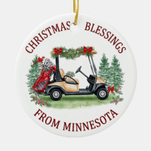 Weihnachtsgolfen in Minnesota Feiertag Keramik Ornament