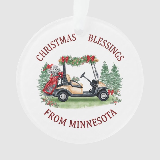 Weihnachtsgolfen in Minnesota Feiertag  Ornament (Vorderseite)