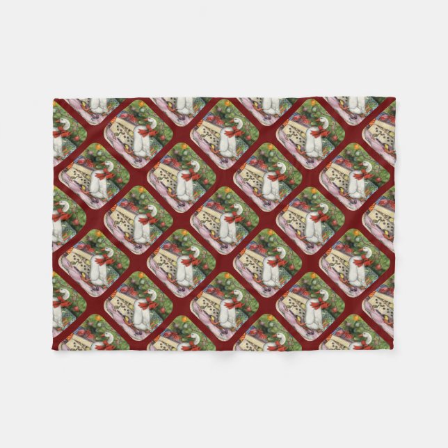 Weihnachtsgoose Fleecedecke (Vorderseite (Horizontal))