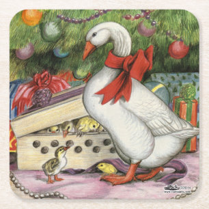 Weihnachtsgoose Rechteckiger Pappuntersetzer