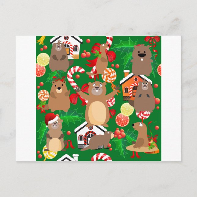 Weihnachtsgopher Feiertagspostkarte (Vorderseite)