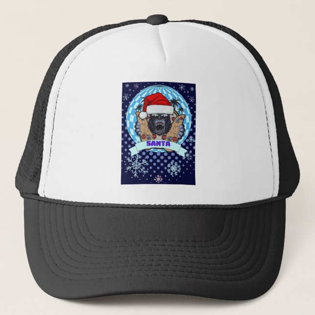 Weihnachtsgorilla Truckerkappe (Vorderseite)