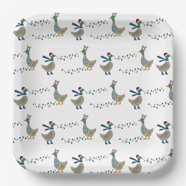 Weihnachtsgossen auf Weiß Pappteller (Vorderseite)