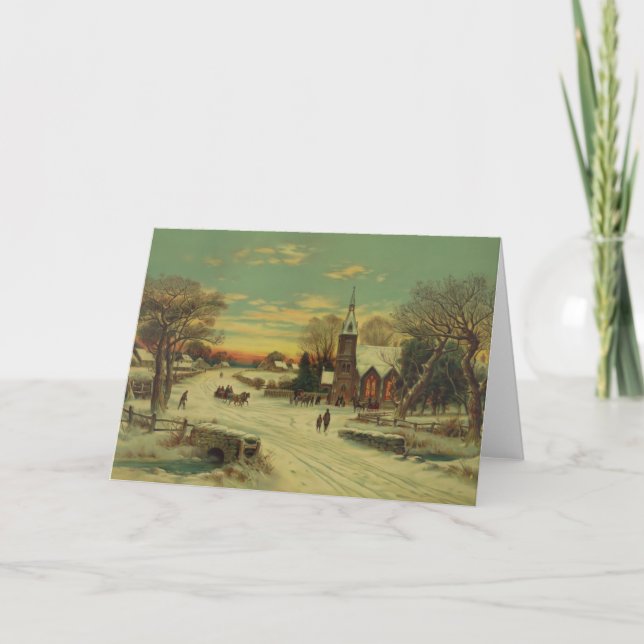 Weihnachtsgottesdienst Feiertagskarte (Vorderseite)