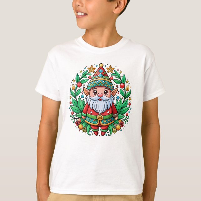 Weihnachtsgottesdienst mit dekorativem Kranz T-Shirt (Vorderseite)