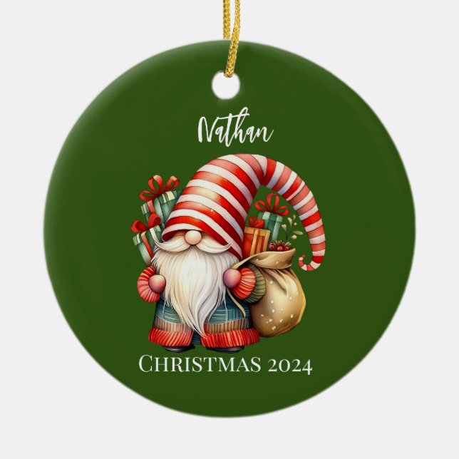 Weihnachtsgottesdienst mit Geschenken Personalisie Keramik Ornament (Vorne)