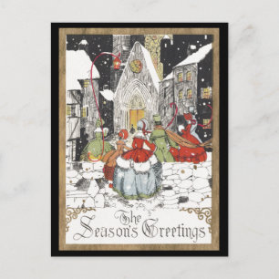 Weihnachtsgottesdienste in der alten Kirche Feiertagspostkarte