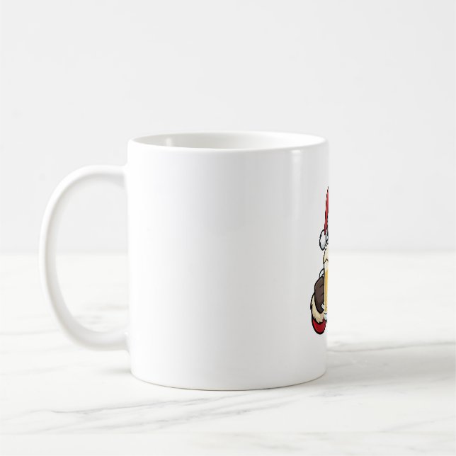 Weihnachtsgrafik Weihnachtsmann Bier trinkend Kaffeetasse (Links)