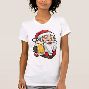 Weihnachtsgrafik Weihnachtsmann Bier trinkend T-Shirt