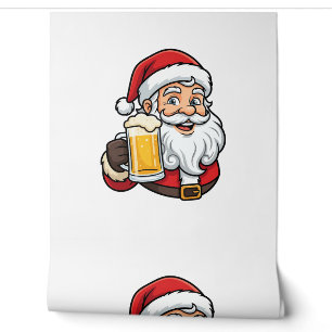 Weihnachtsgrafik Weihnachtsmann Bier trinkend Tapete