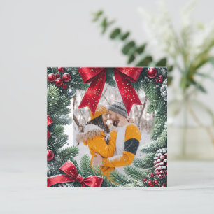 Weihnachtsgrenze für Evergreen Foto Feiertagskarte
