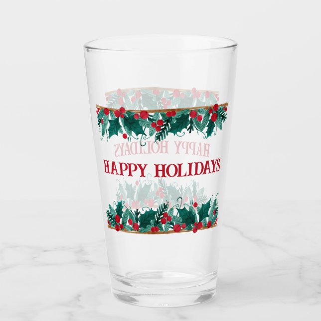 Weihnachtsgrenze mit Text Glas (Vorderseite)