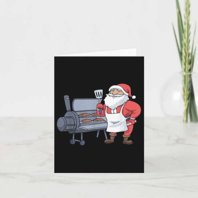 Weihnachtsgrill Santa Claus Grill Smoker Steak Karte (Vorderseite)