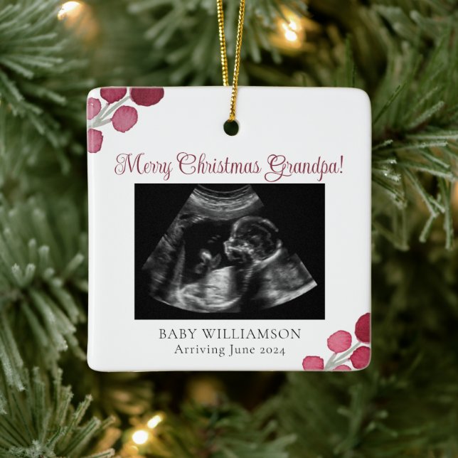 Weihnachtsgroßmutter Schwangerschaft Ultrasound Keramikornament (Baum)