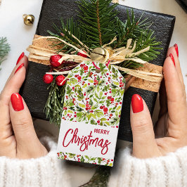 Weihnachtsgrün Berries Holiday Favor Geschenkanhänger