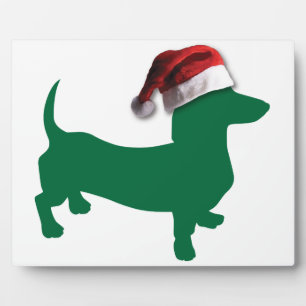 Weihnachtsgrün-Dackel Fotoplatte