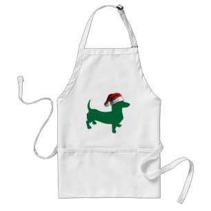Weihnachtsgrün-Dackel Schürze