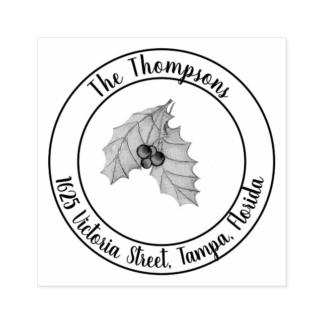 Weihnachtsgrün der Rücksendeadresse Gummistempel (Prägung)