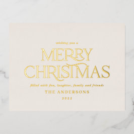 Weihnachtsgrün elegant minimale moderne Typografie Folien Feiertagspostkarte