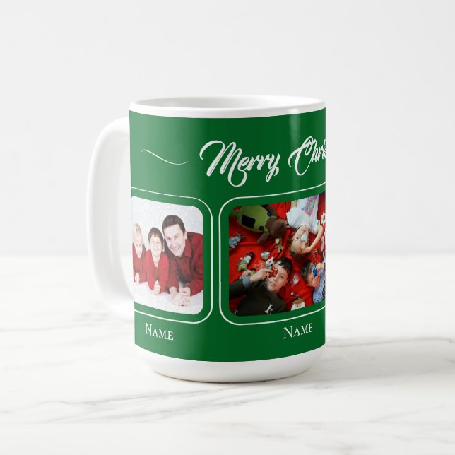 Weihnachtsgrün-Familien-Tasse Kaffeetasse (Vorderseite Links)