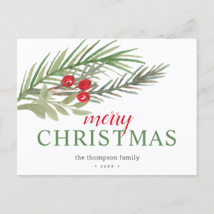 Weihnachtsgrün Feiertagspostkarte