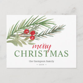 Weihnachtsgrün Feiertagspostkarte