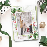 Weihnachtsgrün-Foto Feiertagskarte<br><div class="desc">Weihnachtsgrün Foto Weihnachtskarte</div>