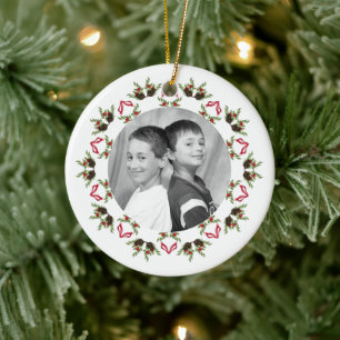 Weihnachtsgrün Foto Personalisiert Keramik Ornament