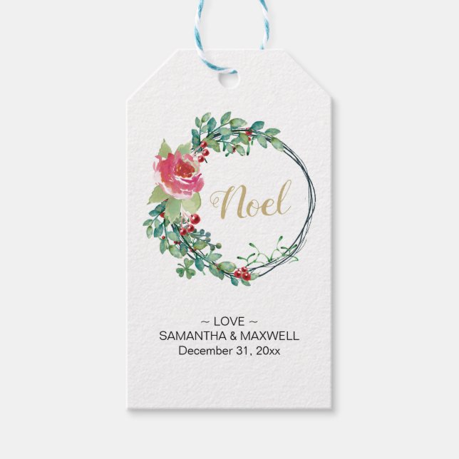 Weihnachtsgrün Gefallen Tag oder Geschenk Tag Geschenkanhänger (Vorderseite)