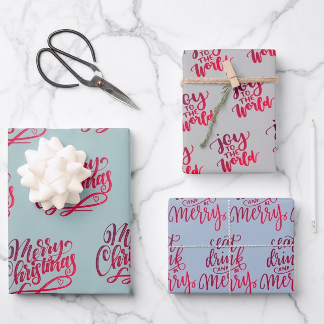 Weihnachtsgrün Geschenkpapier Set (Vorderseite)