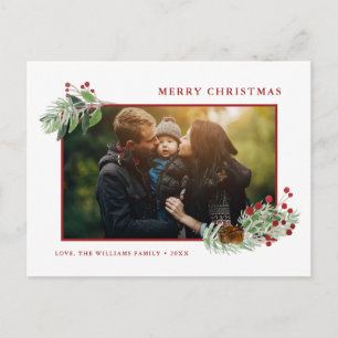 Weihnachtsgrün-Gewohnheits-Foto Feiertagspostkarte