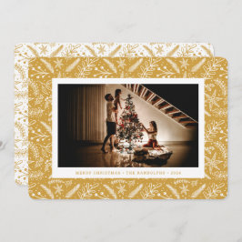 Weihnachtsgrün (Gold) Horizontales Foto Feiertagskarte