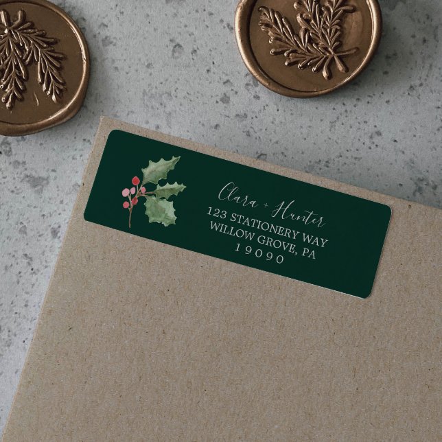 Weihnachtsgrün | Green Return Address Label (Von Creator hochgeladen)