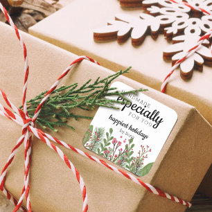 Weihnachtsgrün Handgefertigt Extra Für Sie Quadratischer Aufkleber