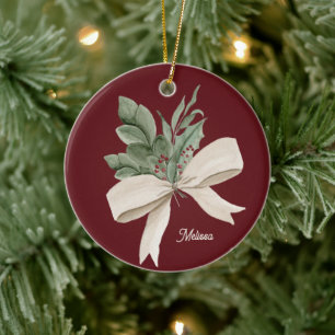 Weihnachtsgrün im Wasser Personalisiert Keramik Ornament