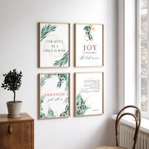 Weihnachtsgrün in Aquarellen Bilderwand Sets