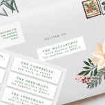 Weihnachtsgrün, individuelle Name- und Adressetike Aufkleber<br><div class="desc">_________________________ ***Dieses Design ist Teil einer Weihnachtsfeierkollektion*** Tauchen Sie ein in eine Welt des zeitlosen Urlaubscharmes mit meiner Sammlung "Festive Flora: Weihnachtsschläfer Poinsettia Delight". 🌸 🎄 die Magie der Saison mit einer fesselnden Mischung aus Blumen, grünen Pinienbäumen, salzigen roten Blätter und zauberhaften Farbtönen von gelben und roten Poinsettien. Von herzzerwärmenden...</div>
