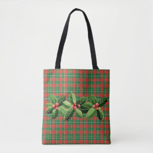 Weihnachtsgrün Kariert mit Kränz