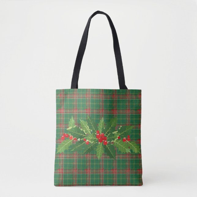 Weihnachtsgrün Kariert mit Kraut (Vorderseite)