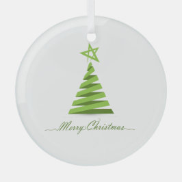 Weihnachtsgrün minimalistisches Design Ornament Aus Glas