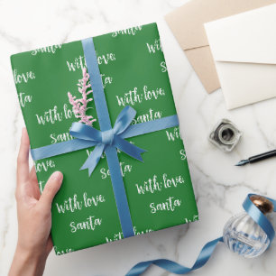 Weihnachtsgrün mit Liebe vom Weihnachtsmann Geschenkpapier