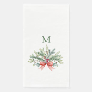 Weihnachtsgrün Monogramm Serviette