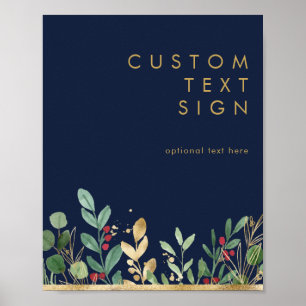 Weihnachtsgrün Navy Cards and Gifts Custom Poster