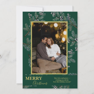Weihnachtsgrün-Personalisierte Fotokarte Feiertagskarte