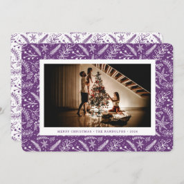 Weihnachtsgrün (Plum) Horizontales Foto Feiertagskarte